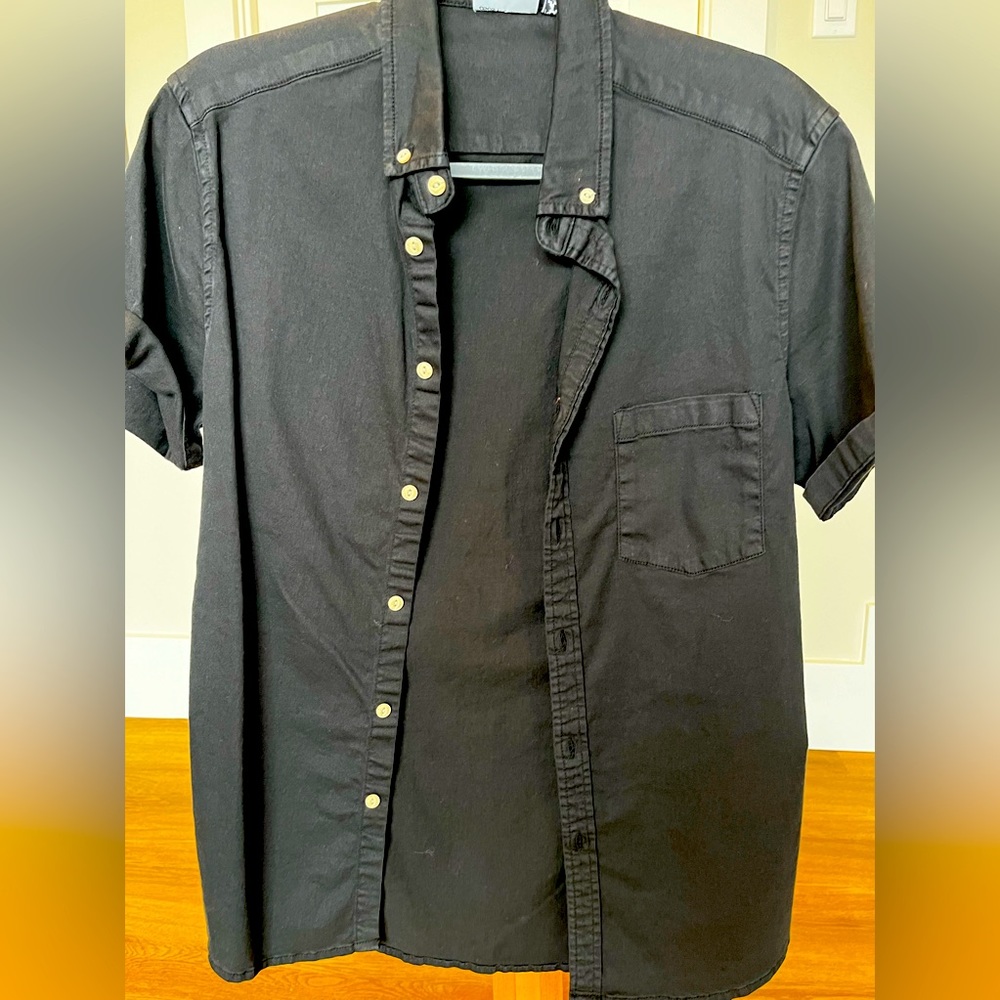 ASOS short sleeve black button up